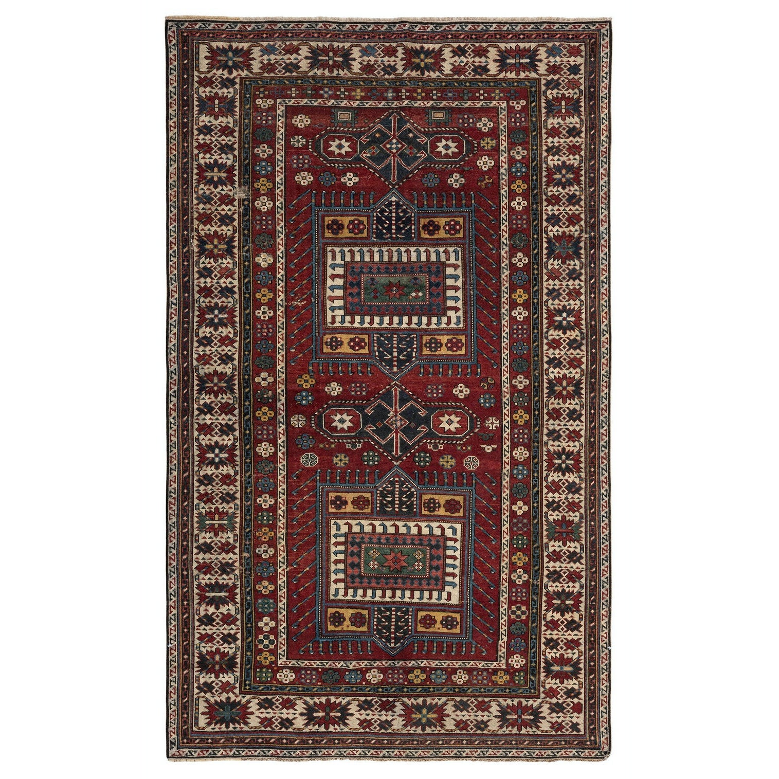 4x6.5 Ft Antique Shirvan Rug, East Caucasus, Late 19th Century