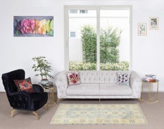 4x6.5 Ft Hand-Knotted Vintage Turkish Milas Rug for Farmhouse Decor, 100% Wool