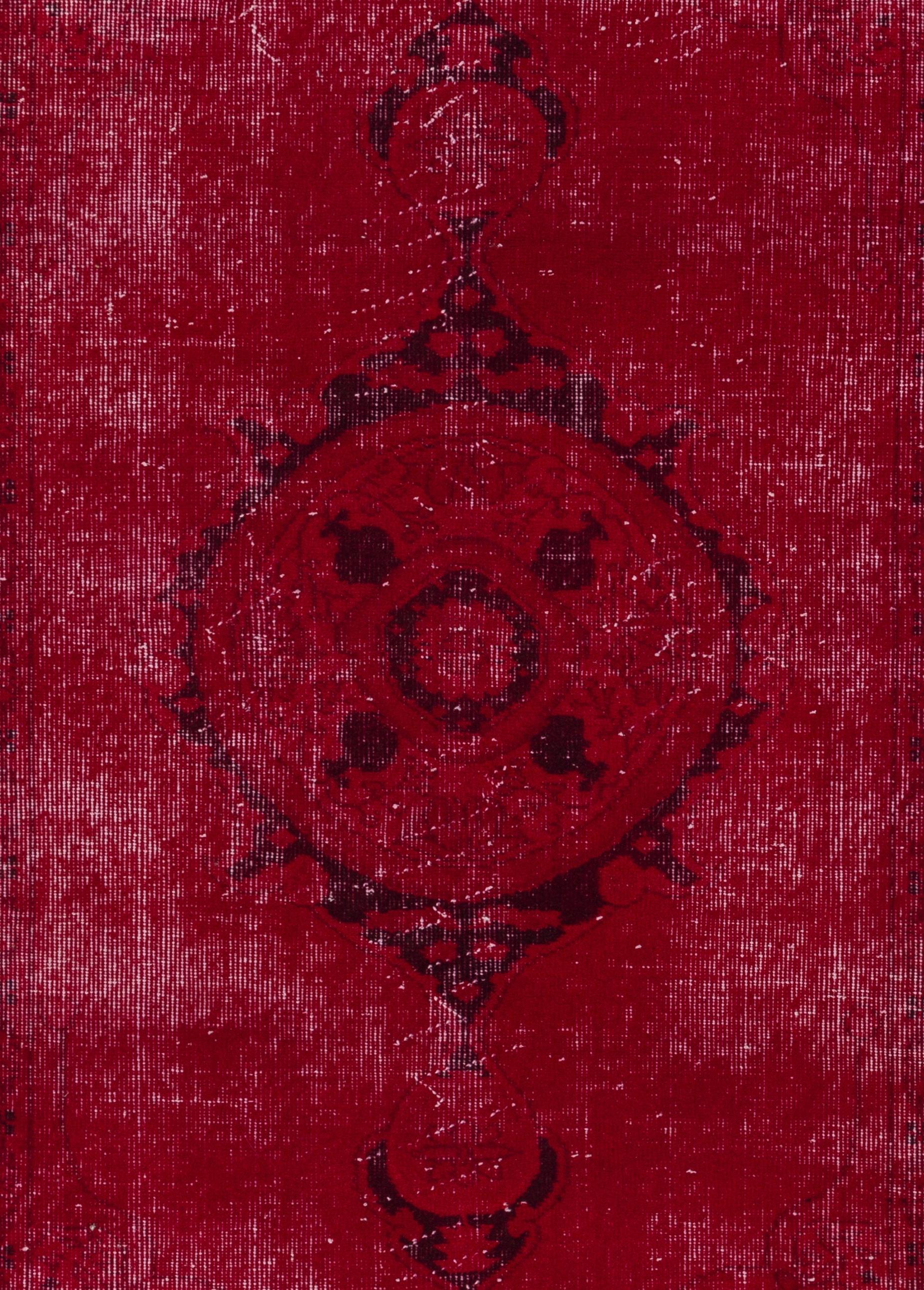 4x6.6 ft Vintage Handgefertigter orientalischer Teppich in Rot. Ideal für zeitgenössische Innenräume (Türkisch) im Angebot