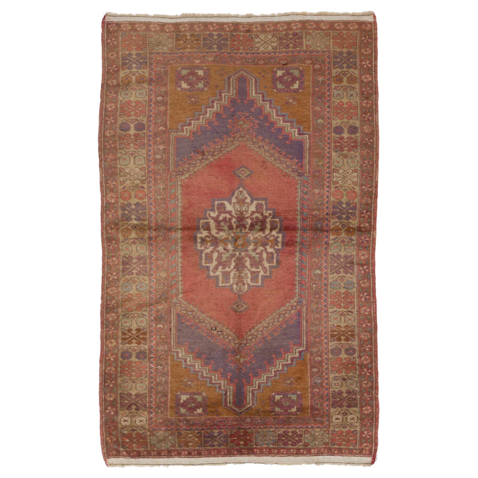 Tappeto vintage 4x6.6 Ft per case di campagna, ambienti rustici, tribali e tradizionali