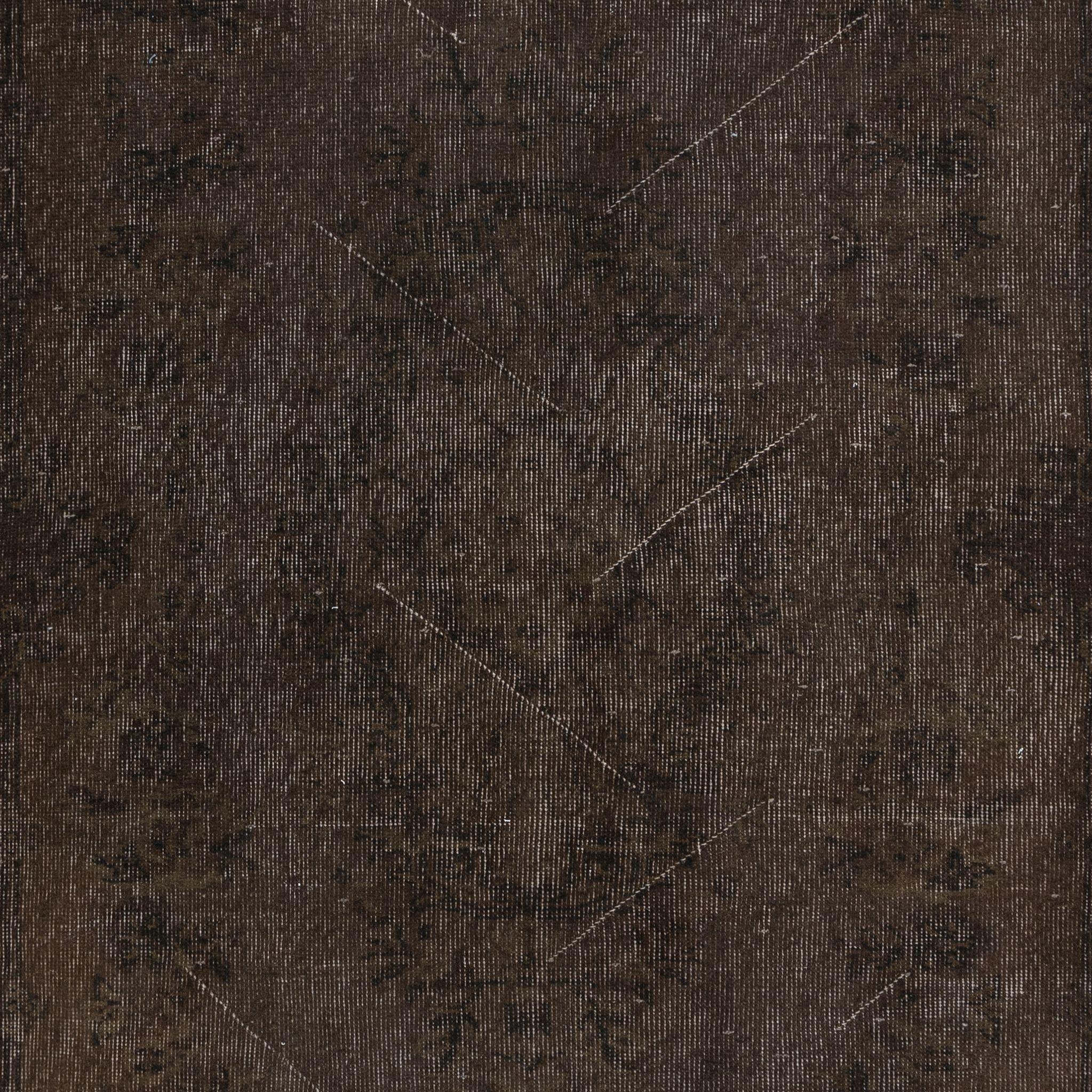Hand-Knotted 4x6.7 Ft Modern Brown Accent Rug with Medallion Design, Handknotted in Turkey