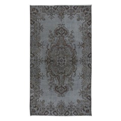 4x6.7 Ft Modern Handmade Turkish Gray Indoor Outdoor Teppich mit Medaillon Design