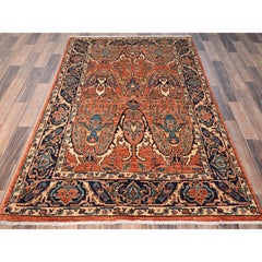 4'x6'7" Rust Orange Bijar Garus Design Aryana Grade Soft Wool Oriental Rug