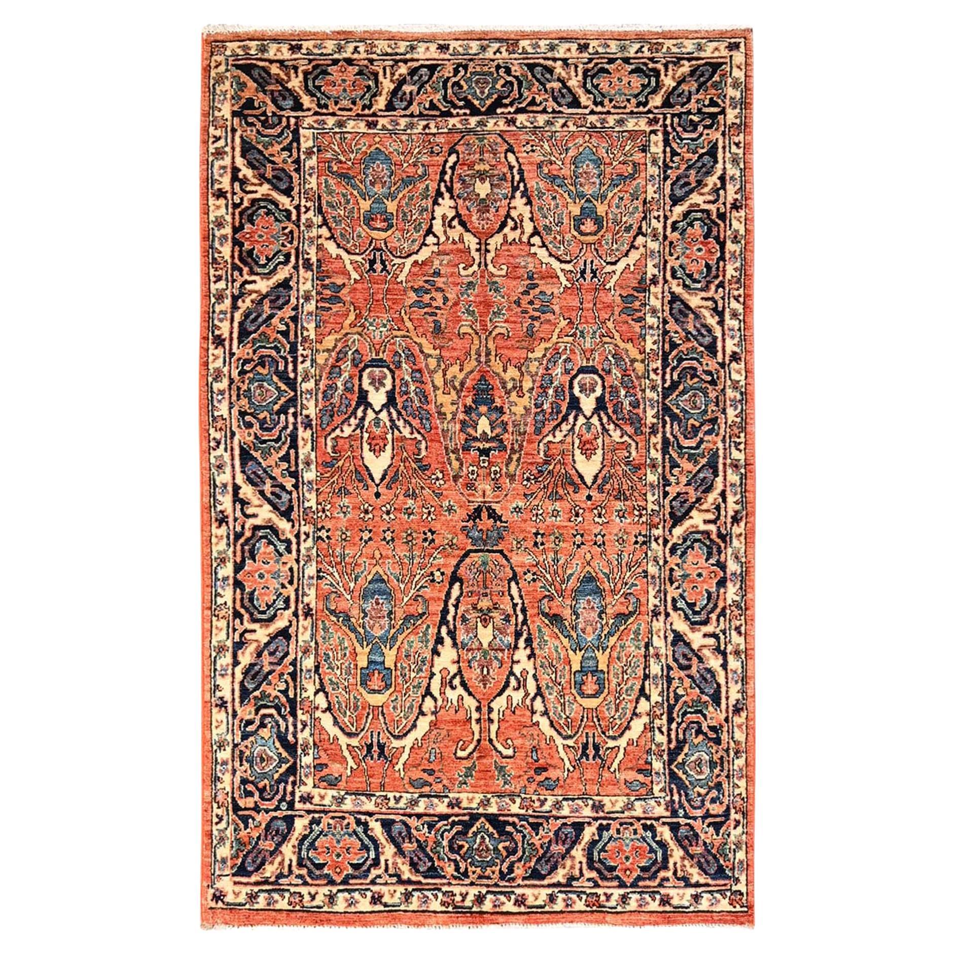4
x6
7" Rust Orange Bijar Garus Design Aryana Grade Soft Wool Oriental Rug