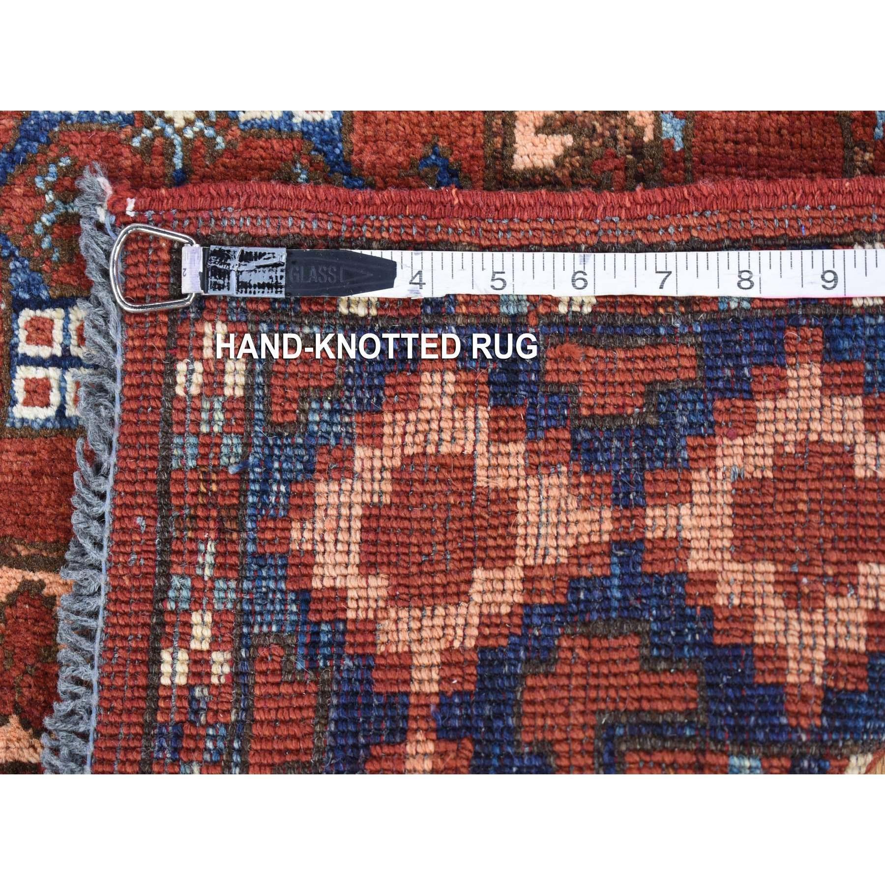 Alfombra Oriental Ersari de Lana Suave Anudada a Mano Rojo Coral 4'x6'8 en venta 3