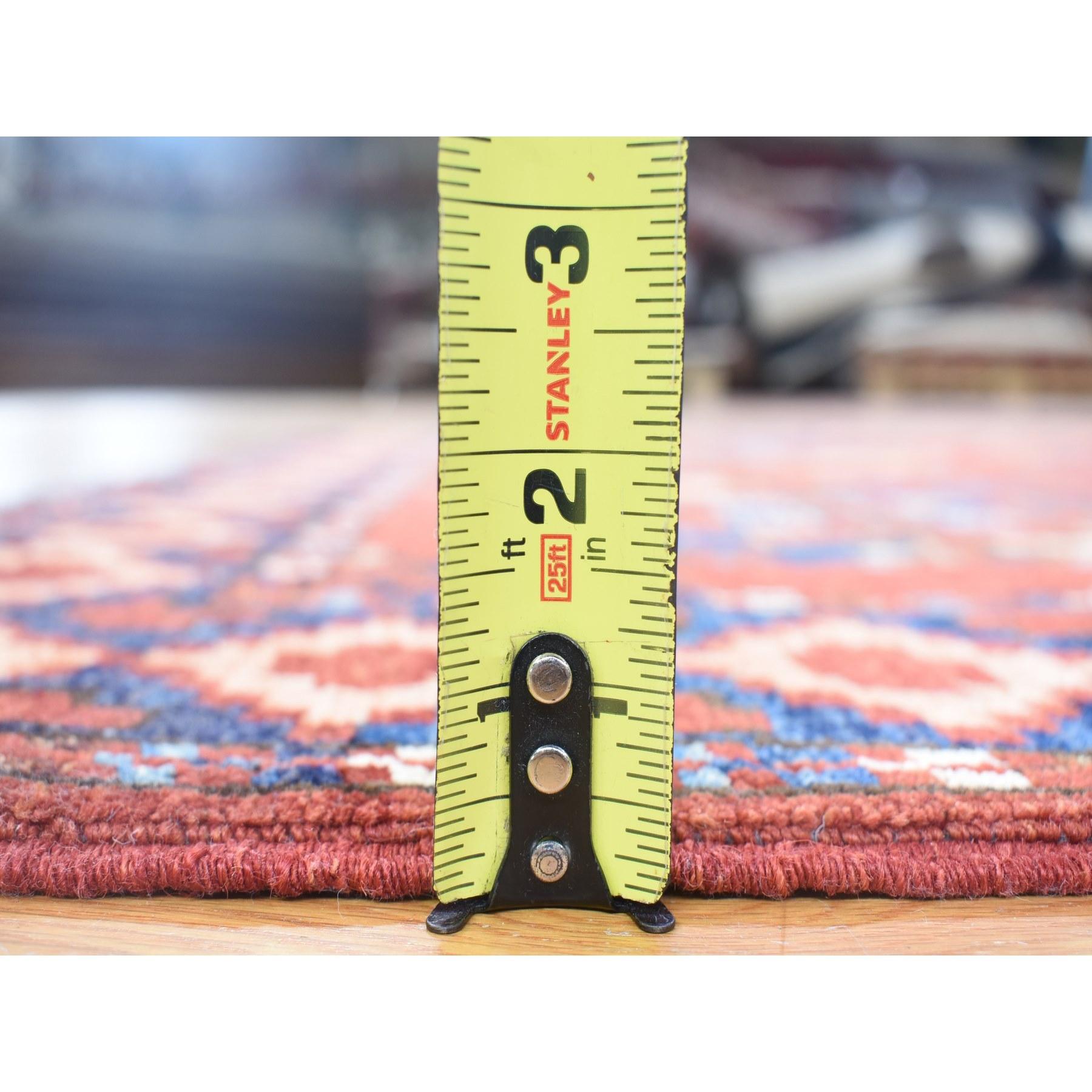 Alfombra Oriental Ersari de Lana Suave Anudada a Mano Rojo Coral 4'x6'8 en venta 2