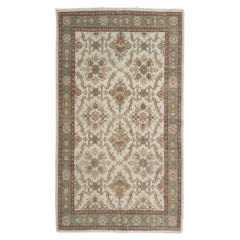 4x6.8 Ft Floral Patterned 1960s Handmade Central Anatolian Accent Rug
