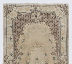 French Aubusson Inspired Mid-Century Turkish Rug in Soft Colors