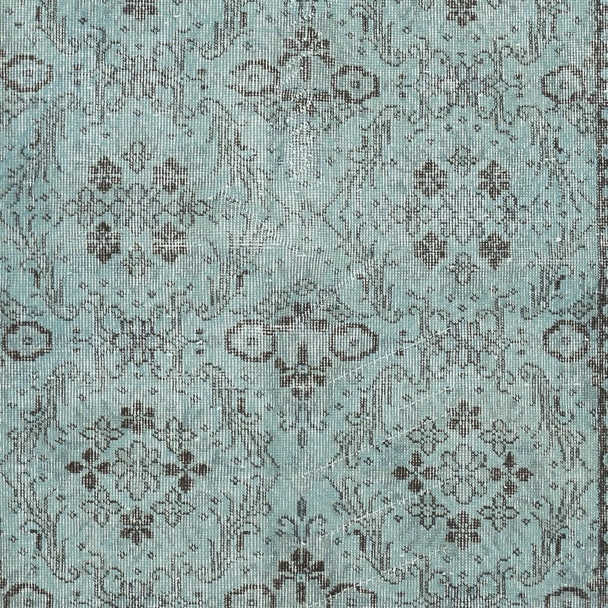 4x6,8 Ft Hellblauer Teppich mit floralem Design. Handgeknüpft in der Türkei im Zustand „Gut“ im Angebot in Spring Valley, NY