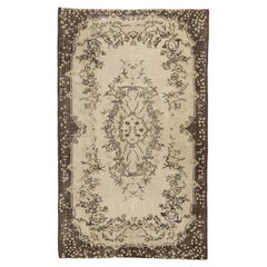 4x6.8 Ft Retro Handmade Anatolian Oushak Accent Rug for Country Home Decor