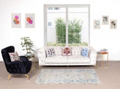 4x7 ft Vintage Handknotted Accent Rug from Central Anatolia. 100% Wool