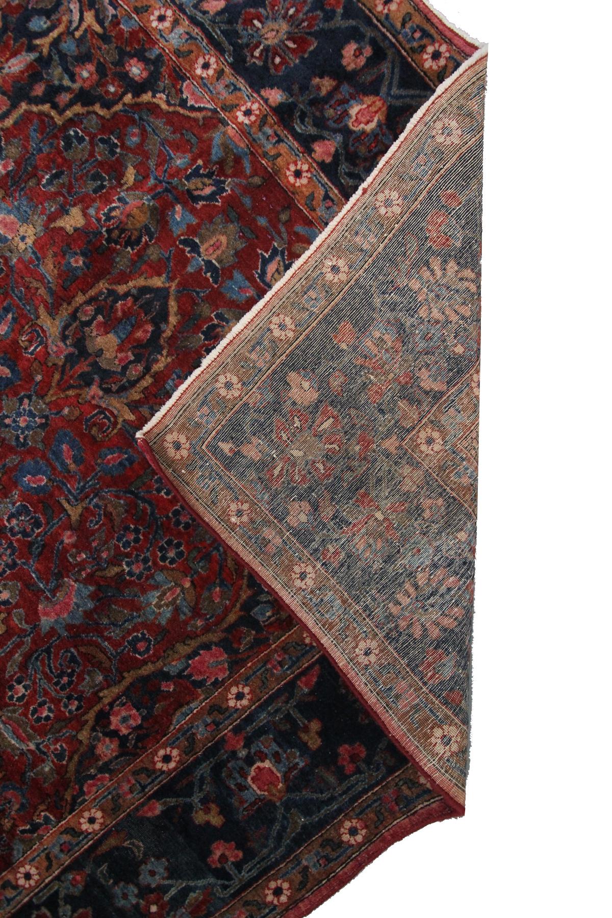 Antique Manchester Kashan Rug Antique Persian Kashan Rug Persian Rug 1880 For Sale 1