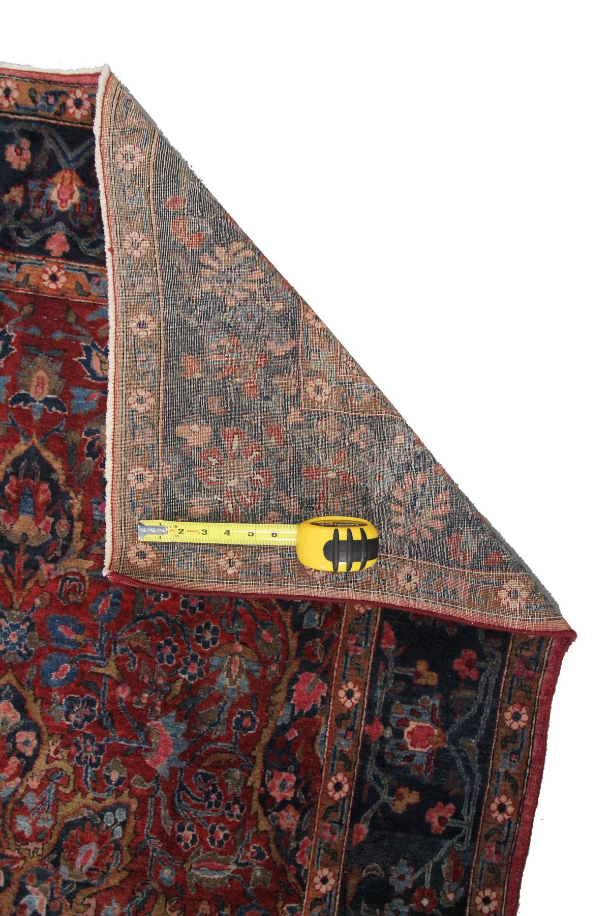 Antiker Manchester Kashan-Teppich Antiker persischer Kashan-Teppich Persischer Teppich 1880 im Angebot 2