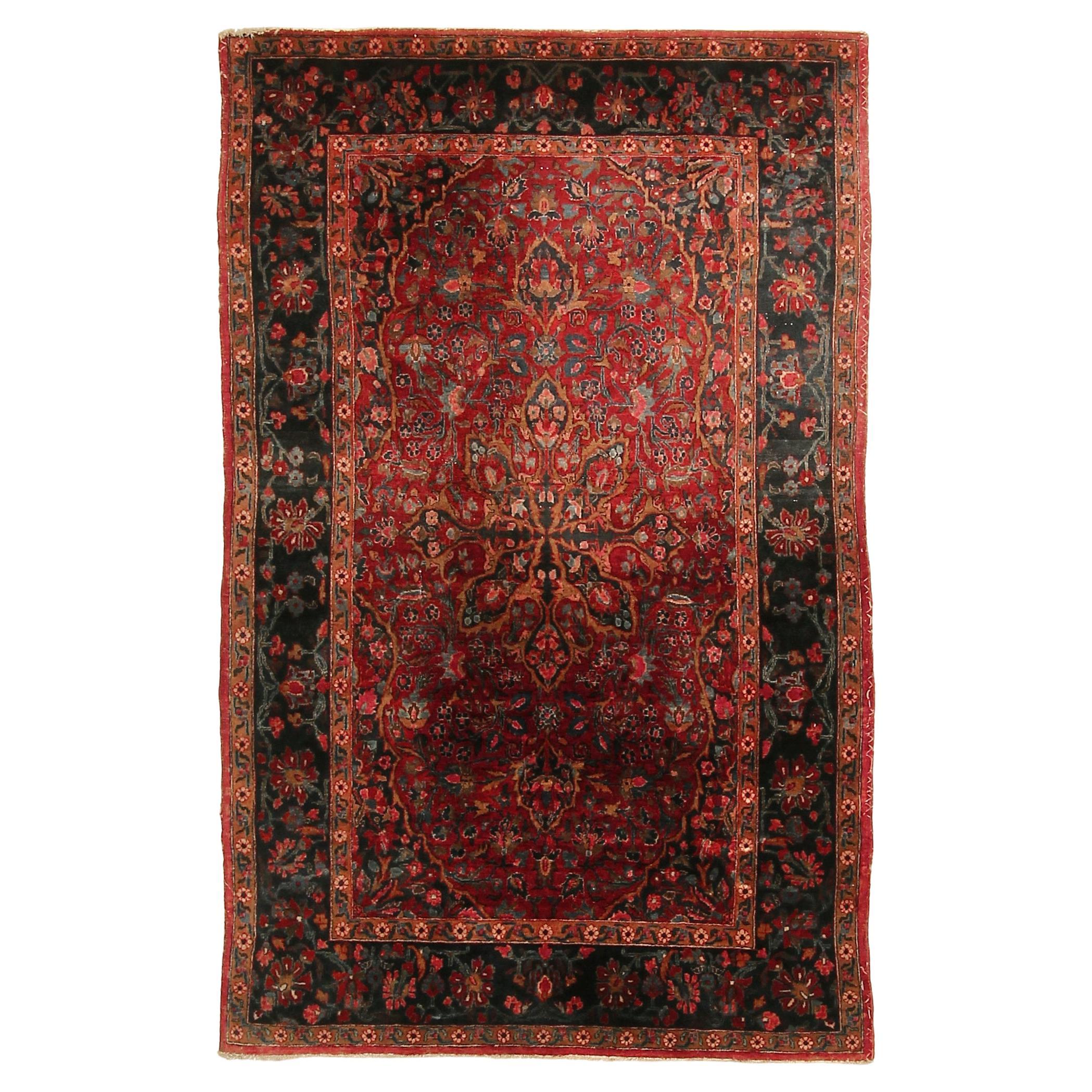 Antiker Manchester Kashan-Teppich Antiker persischer Kashan-Teppich Persischer Teppich 1880