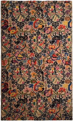 4x7 European Vintage Flatwoven Tapestry 122×213cm Horse Decorative Panel c.1950