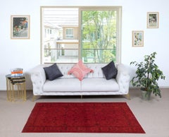 Tappeto decorativo Modern-Decor in lana annodato a mano con motivi floreali turchi in Color Rosso