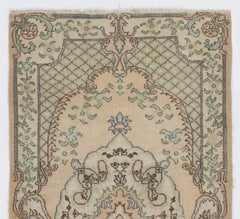 4x7 ft Hand-Knotted Vintage Turkish Wool Accent Rug for Home & Office Decor
