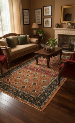 4x7 ft Tapis en laine turque vintage fait à la main, unique en son genre, à motifs géométriques