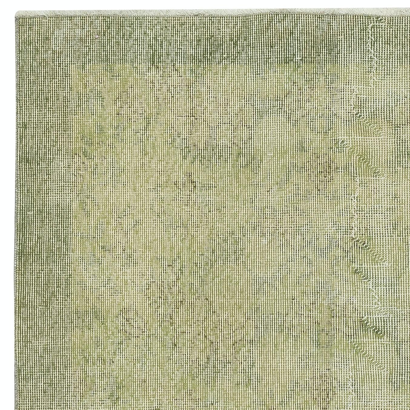 4x7 Ft Overdyed Teppich aus Wolle in Hellgrün in Hellgrün. Handgeknüpft in der Türkei (Türkisch) im Angebot
