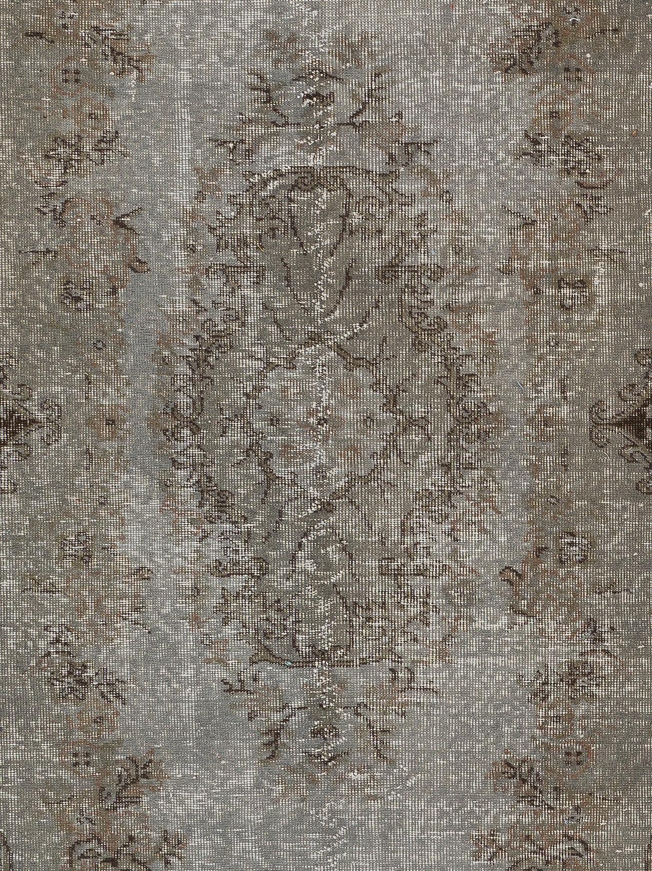 Turco Tappeto barocco vintage 4x7 Ft fatto a mano e tinto in grigio in vendita
