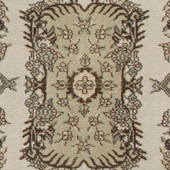 4x7 ft Vintage Hand Knotted Anatolian Oushak Accent Rug with Medallion Design