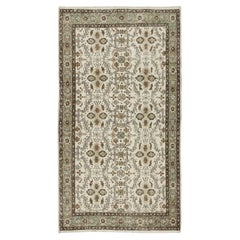 Tapis turc d'appoint vintage fait à la main 4x7 Ft, revêtement de sol à motifs floraux