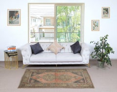 4x7 Ft Vintage Handmade Turkish Oriental Rug for Traditional Interiors 100% Wool
