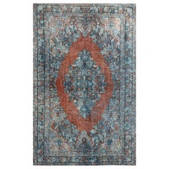 4x7 Tapis Antique Mahal noué à la main - Laine à motifs de médaillons