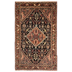 4x7 Hand Knotted Old Mahal Area Rug, Wool Carpet, Medallion Design