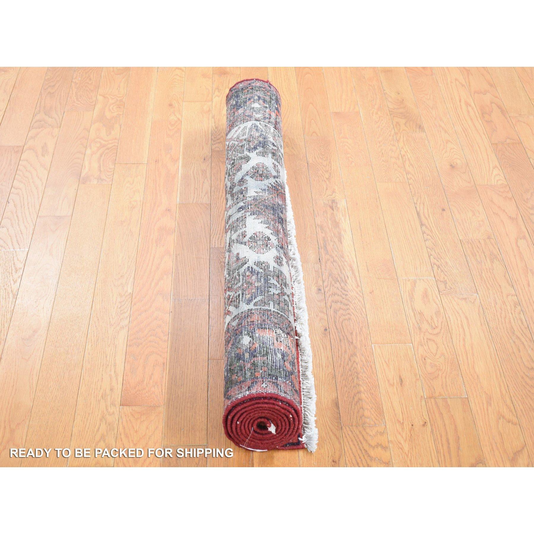 Hand-Knotted 4'x7' Peach Color New Persian Hamadan with Anchor Medallion Design Wool Rug For Sale