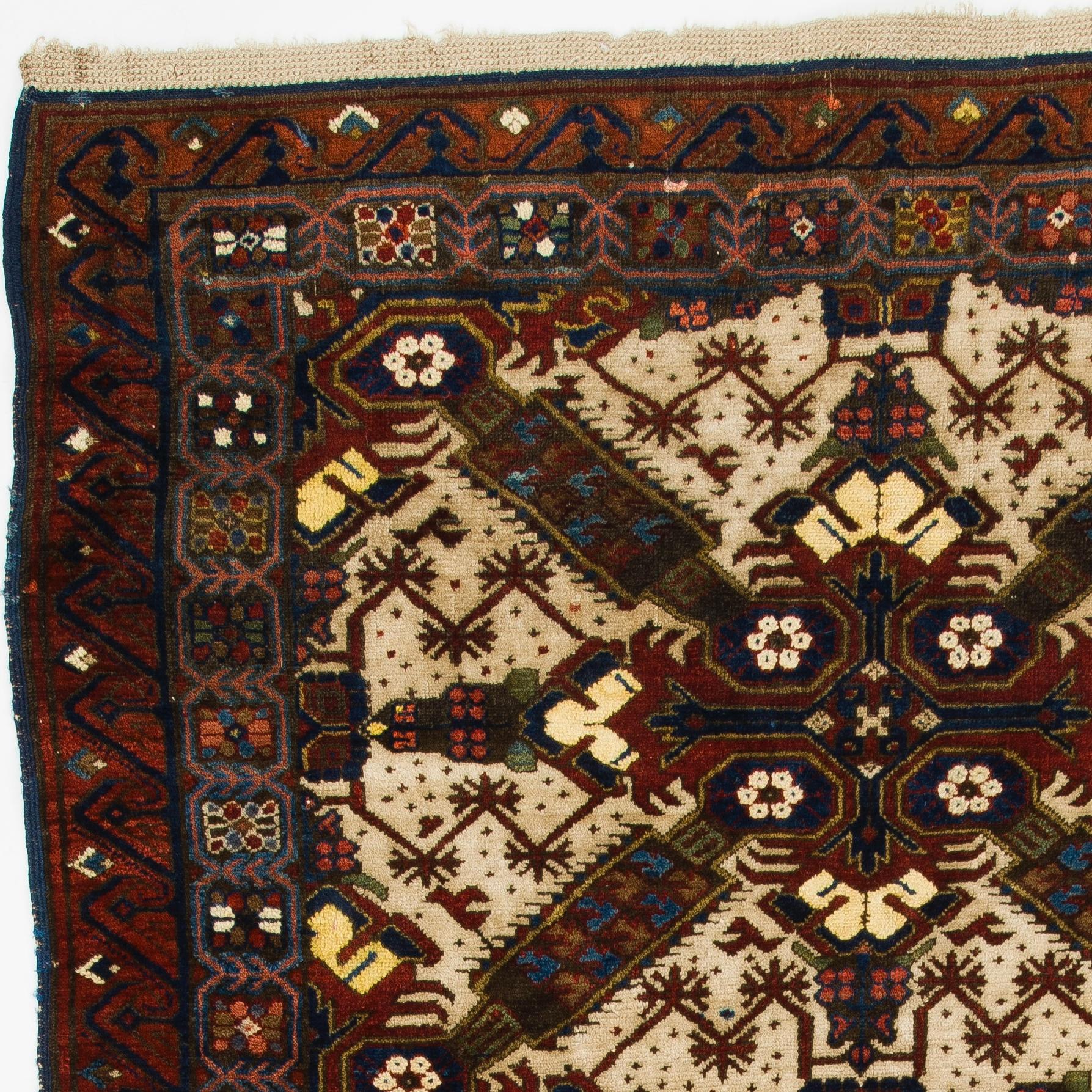 Antiker kaukasischer Seichur-Teppich in 4x7.2 Fuß, um 1880 (Kasachisch) im Angebot