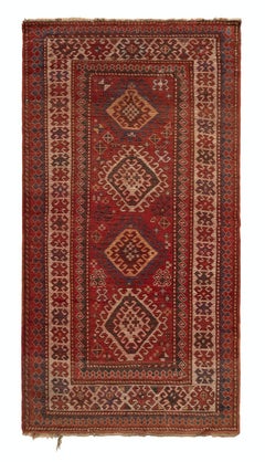 4x7.2 Ft Antique Kazak Rug, South Caucasus, Ca 1880