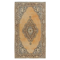 Alfombra decorativa para el hogar de 4x7,3 pies, Alfombra Oushak de Anatolia Vintage hecha a mano