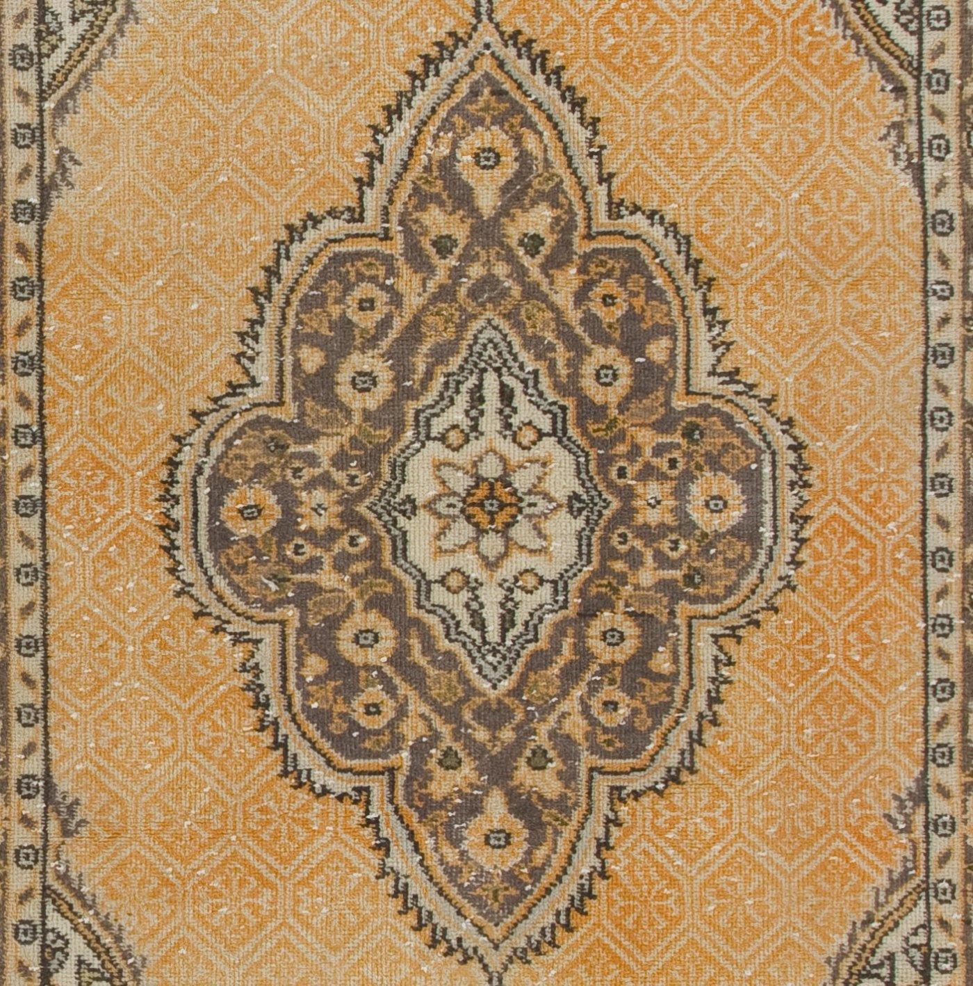 Hand-Knotted 4x7.3 ft Home Decor Accent Rug, Handmade Vintage Anatolian Oushak Carpet For Sale