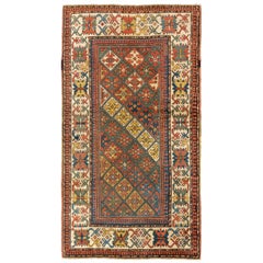 4x7,4 m antiker kaukasischer, armenischer und kaukasischer Kazak-Teppich, 100% Wolle und alle natürlichen Farben