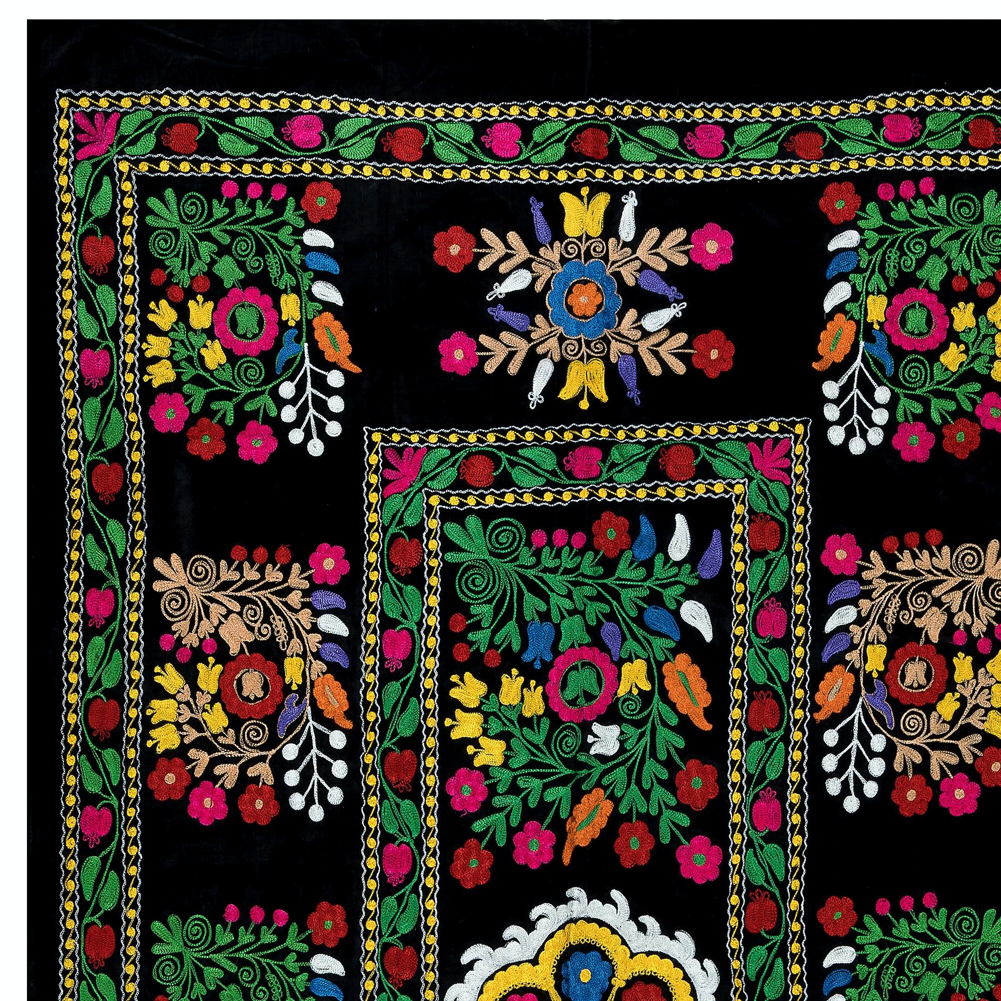 Suzani, a Central Asian term for a specific type of needlework, is also the broader name for the hugely popular decorative pieces of textile that feature this needlework in vivid colors with bold, expressive floral and botanical designs, natural