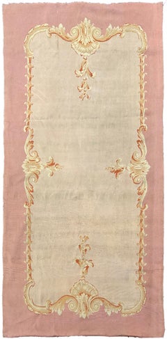 4X8 Antique French Aubusson Tapestry Fine Hand Woven 115cmx 232cm Circa 1890