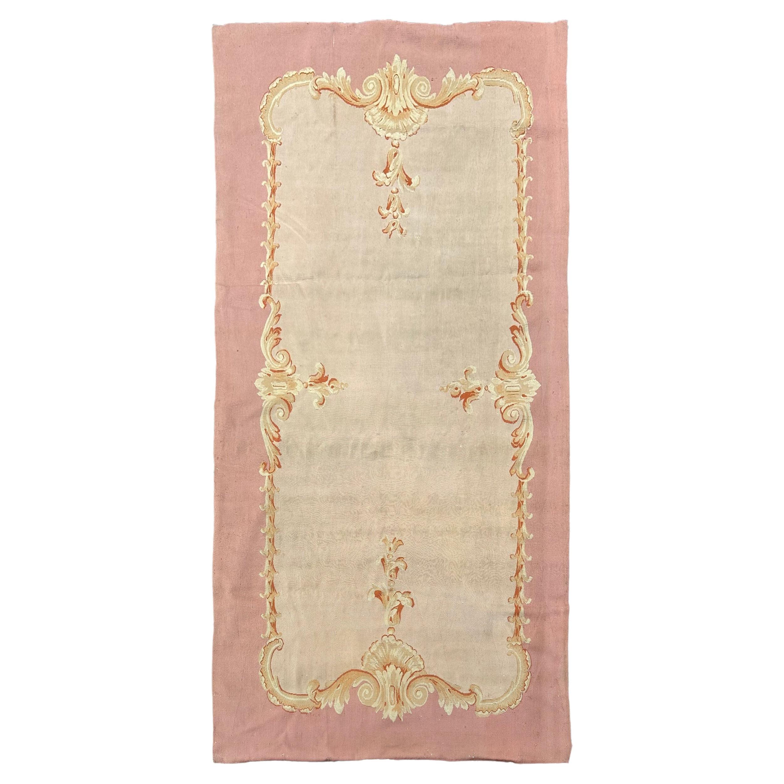 4 x 8 Antique French Aubusson-Wandteppich, fein handgewebt, 115 cm x 232 cm, CIRCA 1890 im Angebot