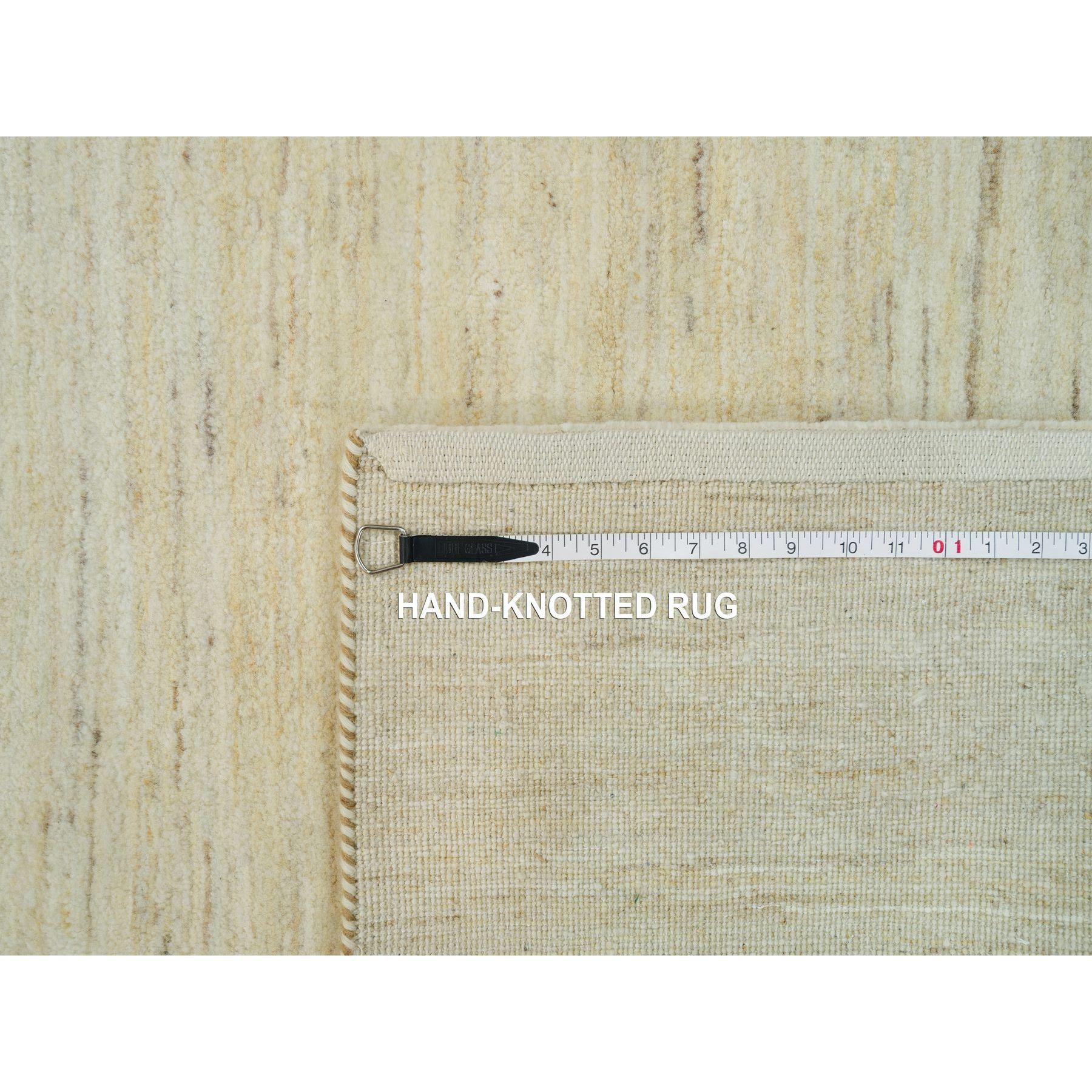 4'x8' Elfenbein Lori Buft Gabbeh Plain Design Wolle Handgeknüpfter breiter Läufer im Angebot 2