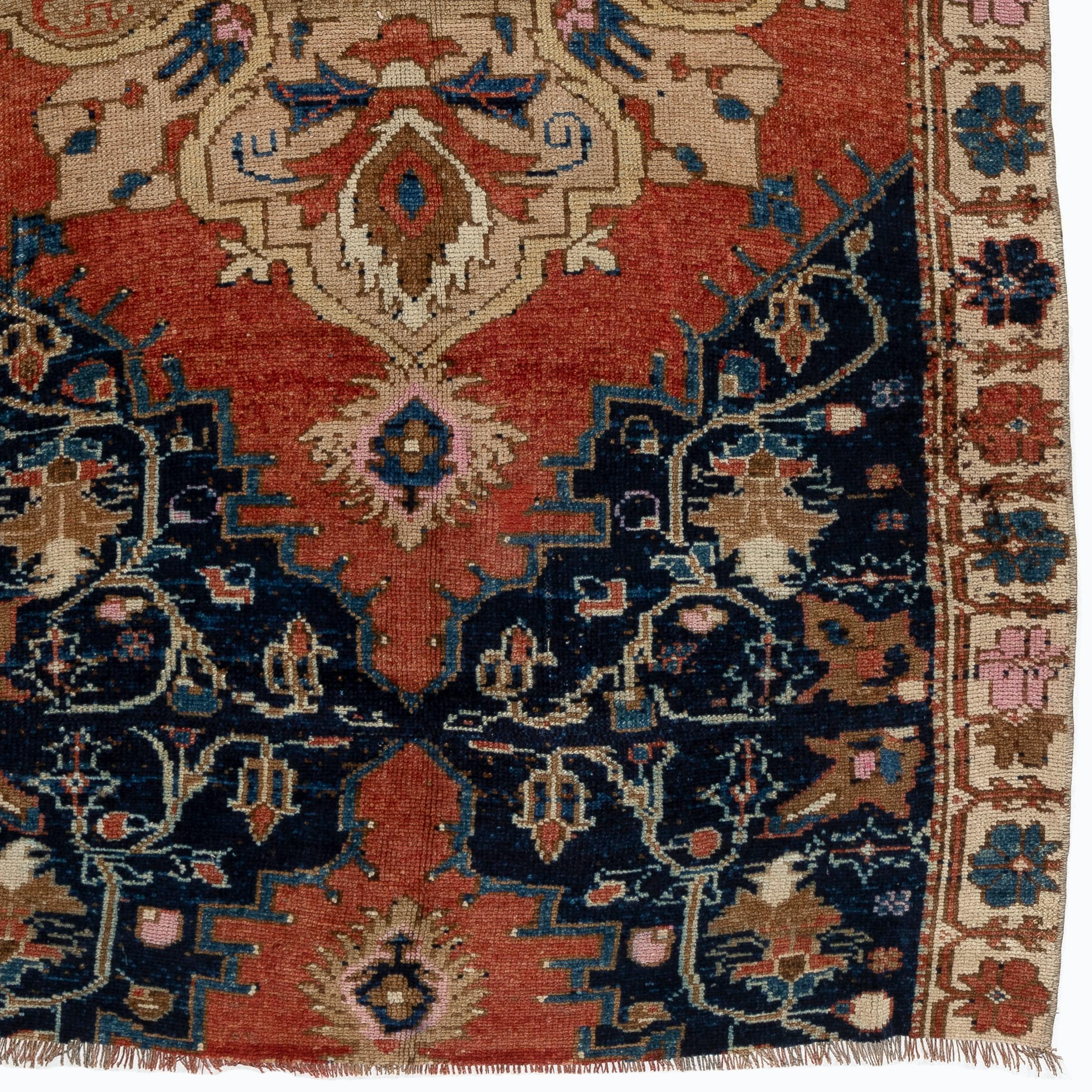 Hand-Knotted 4x8.3 Ft Antique Turkish Village Rug, Ca 1920 For Sale