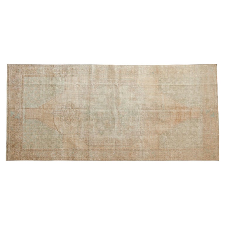Vintage Distressed Oushak Rug Runner For Sale at 1stDibs