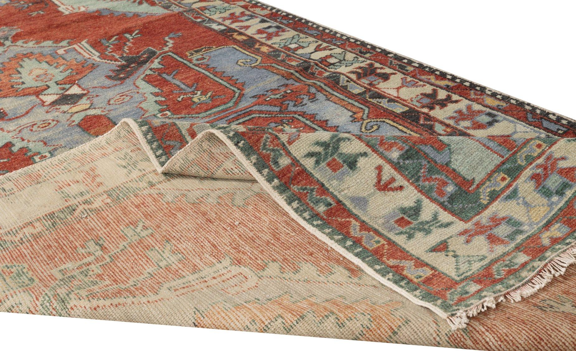 Tribal Hand Knotted Vintage Turkish Geometric Unique Rug, Decorative Carpet For Sale
