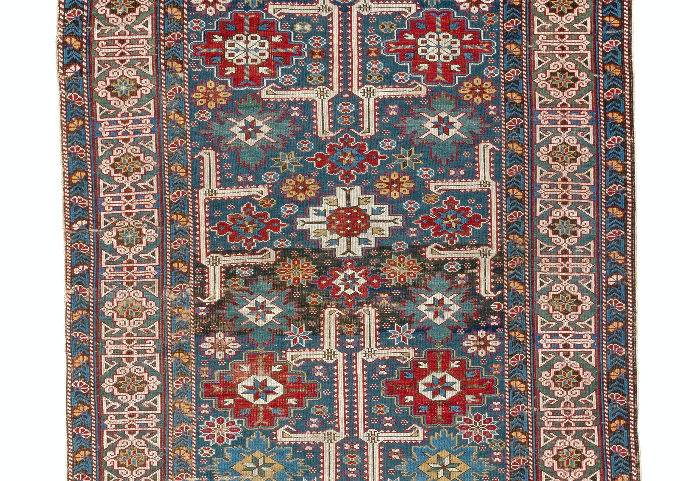 Kazakh 4x9 Ft Antique Caucasian Kuba 