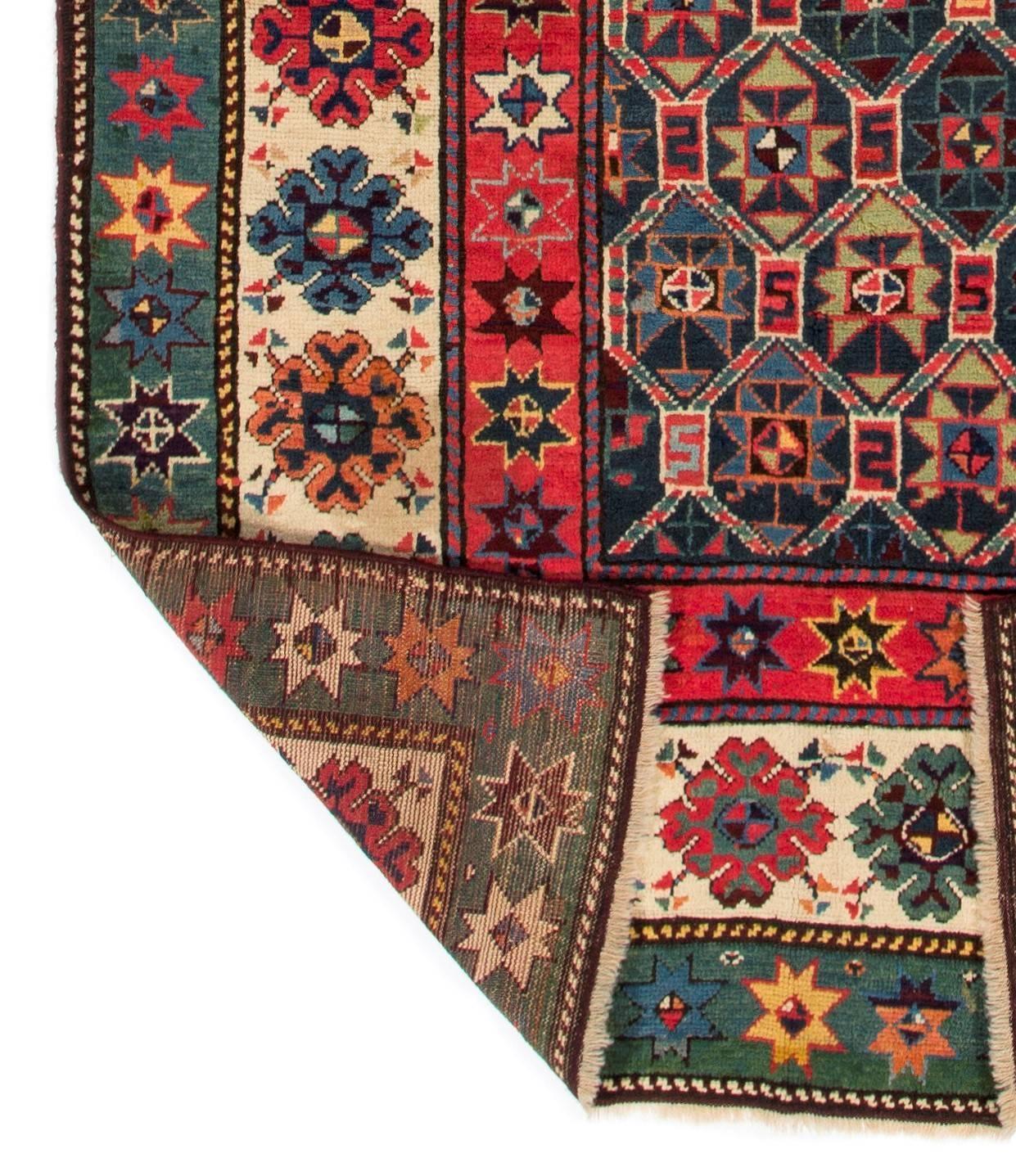 Hand-Knotted 4x9 ft Antique Caucasian Talish Runner Rug, Rare 19th Century Collectors Carpet For Sale