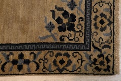 4x9 Ivory Hand-Knotted Wool Floral Bordered Classic Traditional Carpet Rug