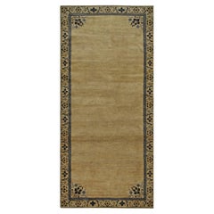 4x9 Ivory Hand-Knotted Wool Floral Bordered Classic Traditional Carpet Rug