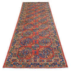 4'x9'6" Angels Red Organic Wool Afghan Ersari Hand Knots Rugs Oriental