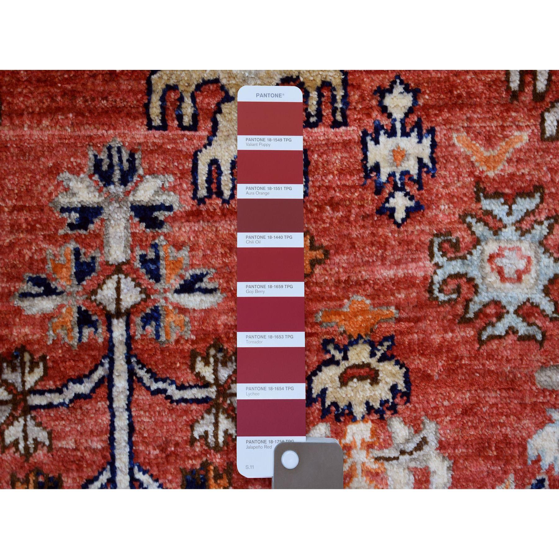 Tribal Tapis de course en laine nouée à la main 4'x9'7