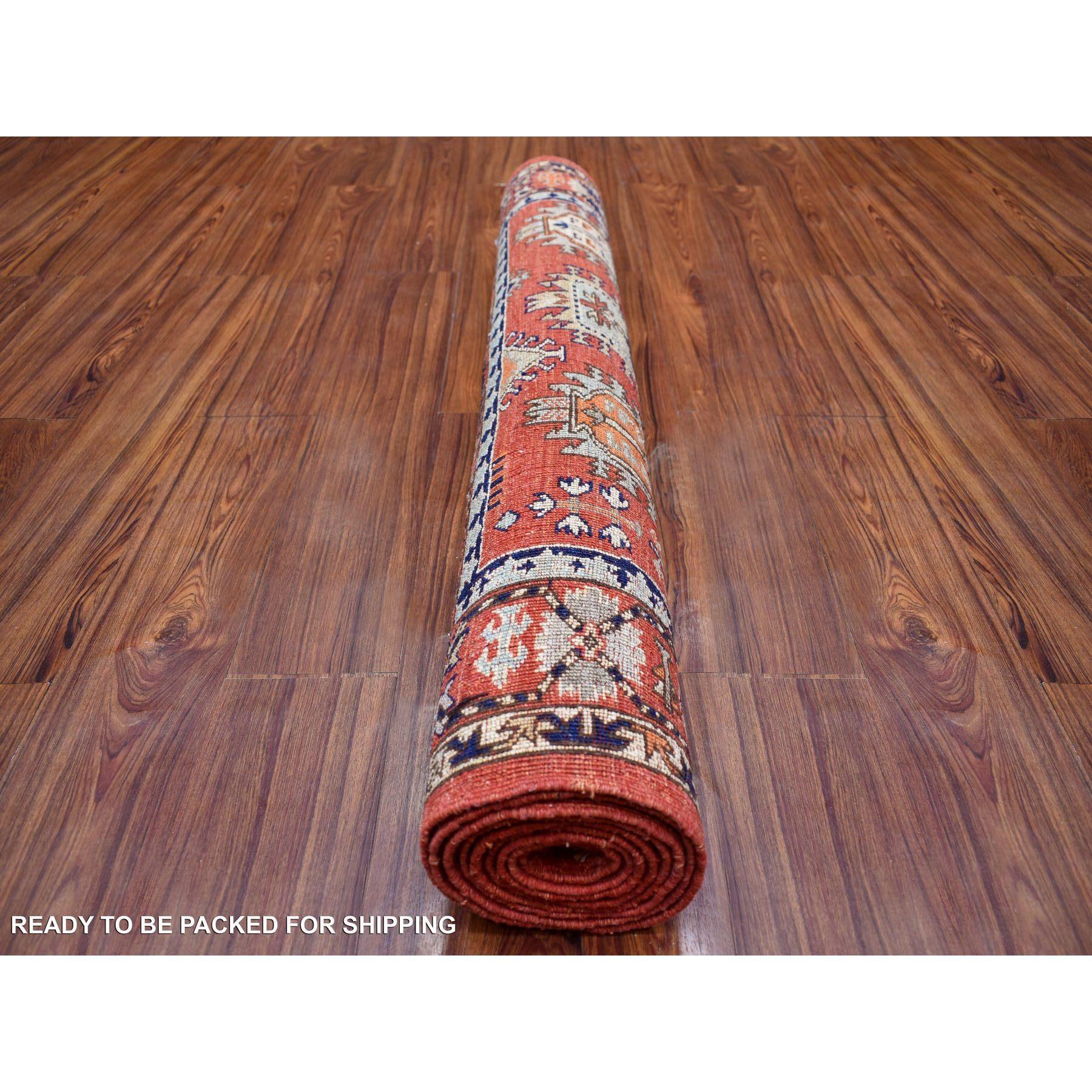 Noué à la main Tapis de course en laine nouée �à la main 4'x9'7