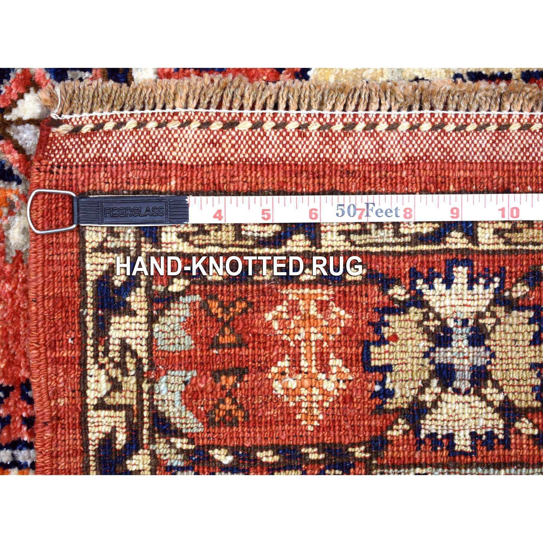 XXIe siècle et contemporain Tapis de course en laine nouée à la main 4'x9'7